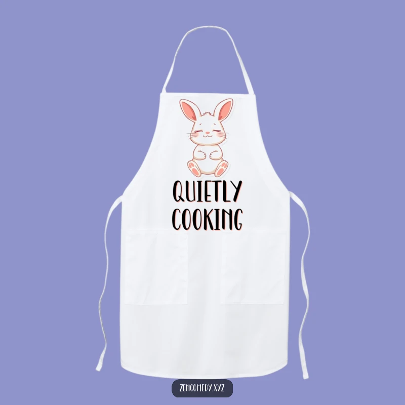 Funny Rabbit Meditation Apron: Kitchen Peaceful Rabbit Wear, Practical Funny Gift for Cooks