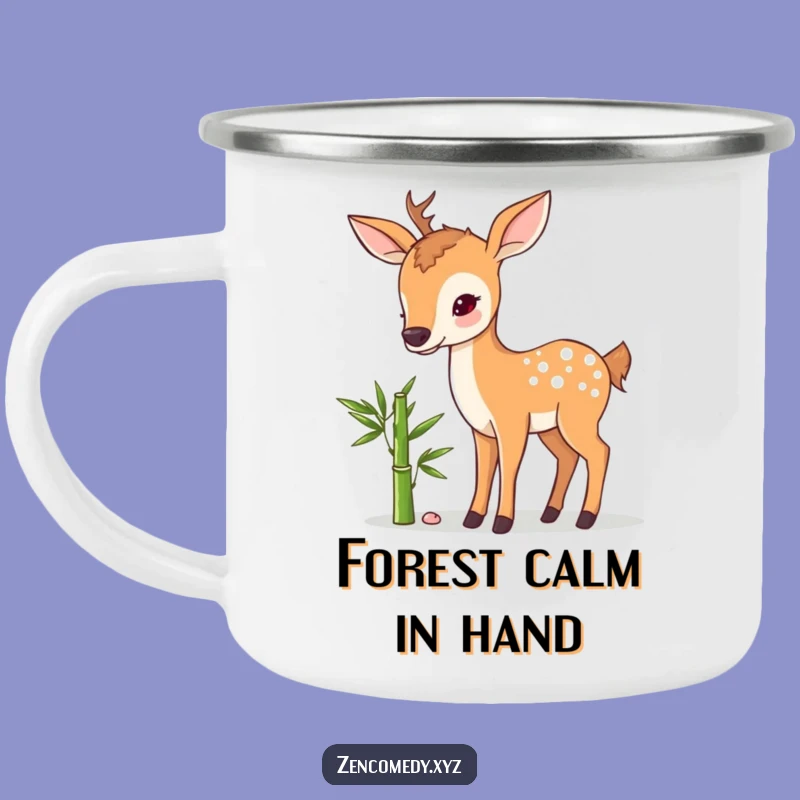 Funny Sweet Deer Bamboo Camping Mug: Adventure Fuelled by Serenity & Humor