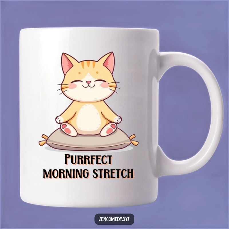 Funny Cat Yoga Mug: Serene Cat Pose Design, Perfect Funny Gift for Yogis and Cat Lovers