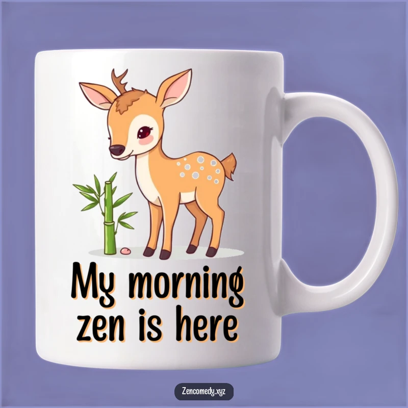 Funny Sweet Deer Bamboo Mug: A Calm & Whimsical Moment for Your Coffee