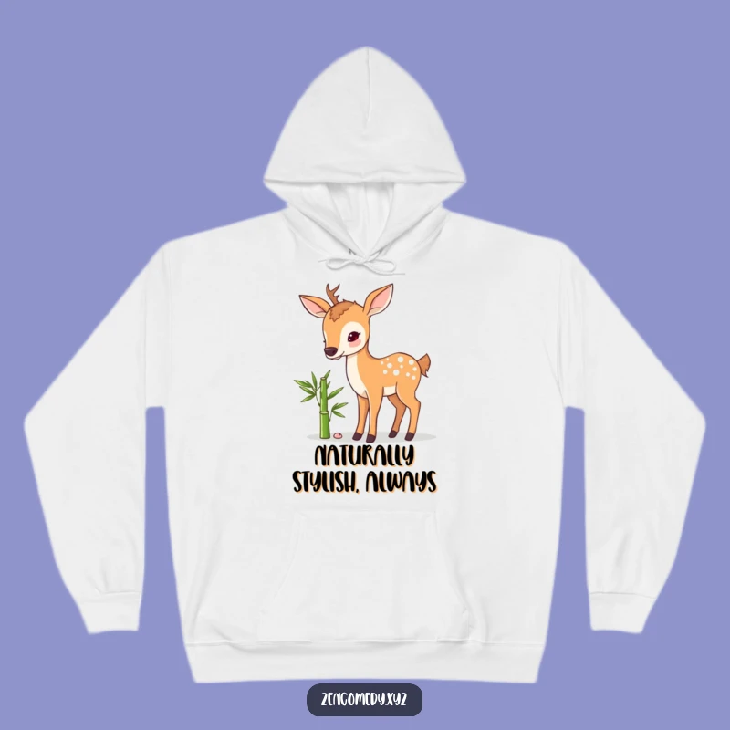 Funny Sweet Deer Bamboo Hoodie: Cozy Up with Peaceful & Humorous Vibes