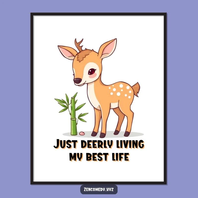 Free Printable Wall Art: Calm Deer Bamboo - Humorous Downloadable Art for Home