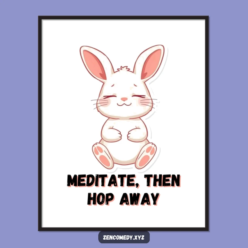 Free Printable Wall Art: Zen Rabbit Meditation Pose - Downloadable Decor