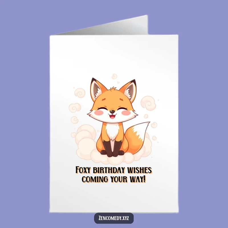 Free Printable Birthday Card: Misty Fox Wishes, Funny Downloadable Gift