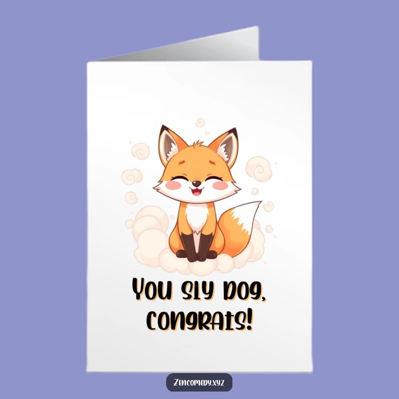 Free Printable Congrats Card: Misty Fox Clouds, Funny Downloadable Celebration