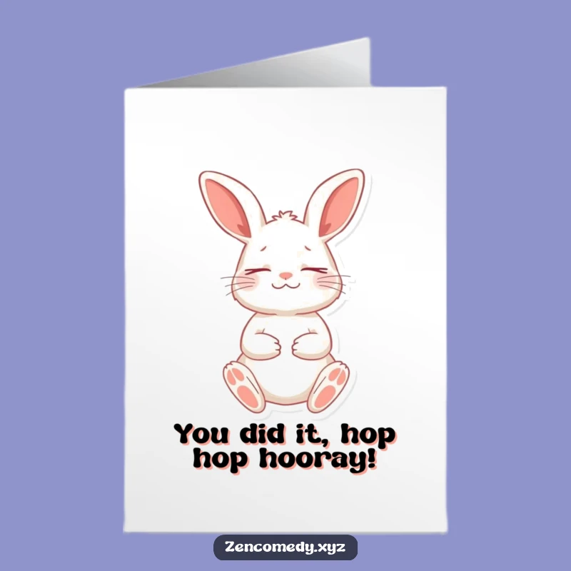 Free Printable Congrats Card: Zen Rabbit Meditation - Downloadable Gift