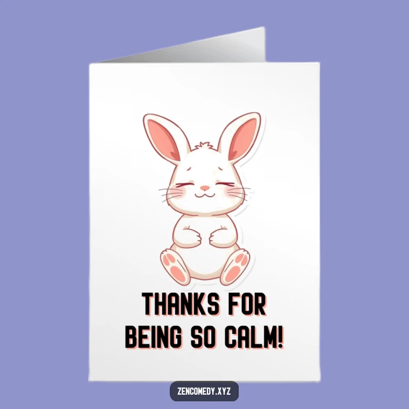 Free Printable Thank You Card: Zen Rabbit Meditation - Downloadable Gift
