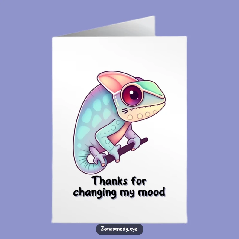 Free Printable Thank You Card: Chameleon Colors - Downloadable Humorous Gift