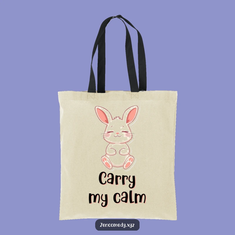 Funny Rabbit Meditation Tote Bag: Chic Peaceful Rabbit Carryall, Great Funny Gift Idea