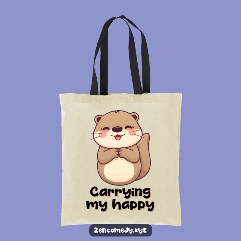 Funny Otter Tote Bag: Carry Your Cheer, Perfect Shopping Gift